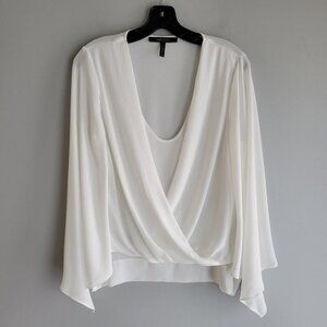 BCBGMaxAzaria Long Sleeve Drape Blouse Size XS